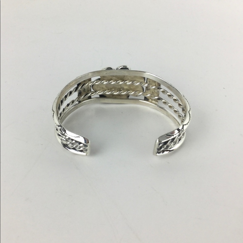 Vintage  Bohemian Boho Navajo Sterling Silve Turquoise Cuff Bracelet - Picture 4 of 5